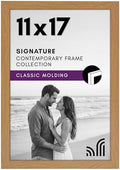 Americanflat 11x17 Picture Frame with Shatter-Resistant Glass - Signature Collection - Gallery-Style Frames Made of Engineered Wood - Photo Frame for Wall Display - Dark Oak by Americanflat