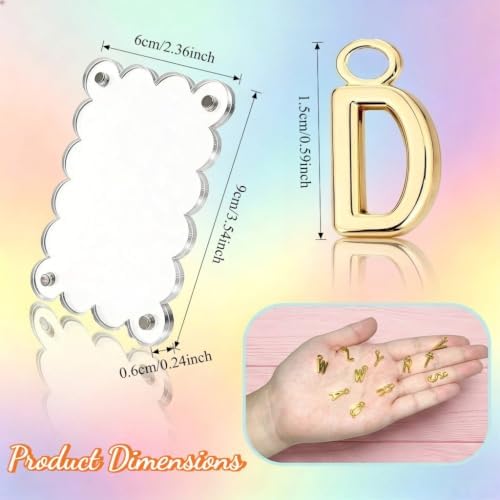 10 Sets DIY Acrylic Fridge Magnetic Frame Craft Kit - Includes 10 Mini Scalloped Magnetic Picture Frames (2.36 x 3.54 Inch), 6 set A-Z Metal letter decoration, , Locker & Wall Decor (transparent and Metal letters) - Image 2