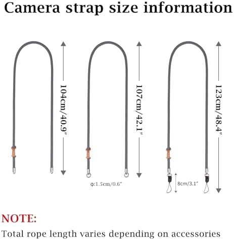 VOVMOEYA Nylon Braided Camera Rope Strap, Camera Neck Shoulder Strap with O-Ring for DSLR & Mirrorless Camera- Grey - Image 6