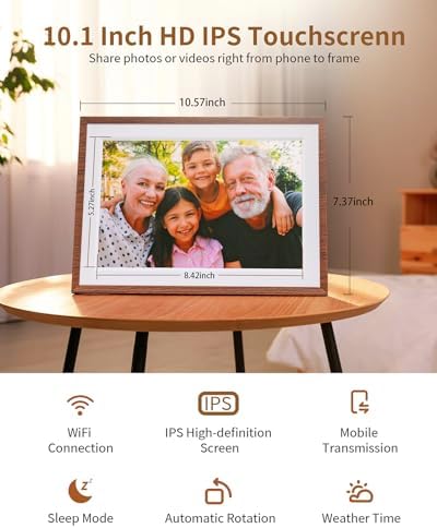 Frameo 10.1 Inch WiFi Digital Picture Frame，Electronic Frame,1280 * 800IPS HD Cloud Smart Digital Photo Frame,32GB Storage, Wall Mountable, Auto-Rotate,Easy to Share Photos or Videos via FRAMEO APP - Image 3