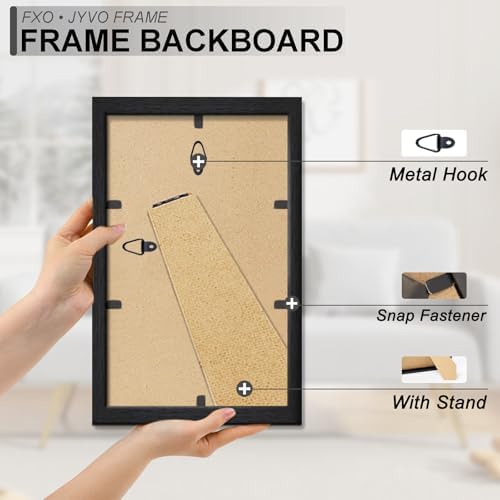 5x10 Picture Frame Set of 4 Black Engineered Wood Tabletop/Wall Hanging - Image 6