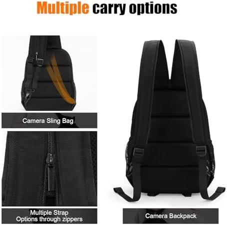 Cwatcun Camera Backpack Hardshell for Photography, 2 in1 Shockproof Camera Sling Bag, Waterproof Camera Case Crossbody with Tripod Holder, Rain Cover for Canon Nikon Sony Fuji DSLR SLR Mirrorless - Image 4