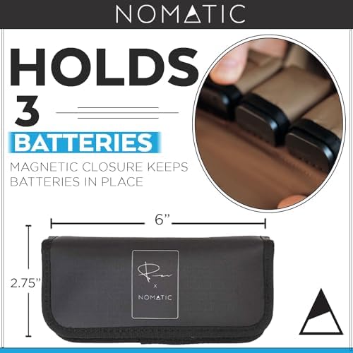NOMATIC McKinnon Battery Case - DSLR Camera Battery Holder Organizer with Magnetic Closure for 3 Batteries - Image 4