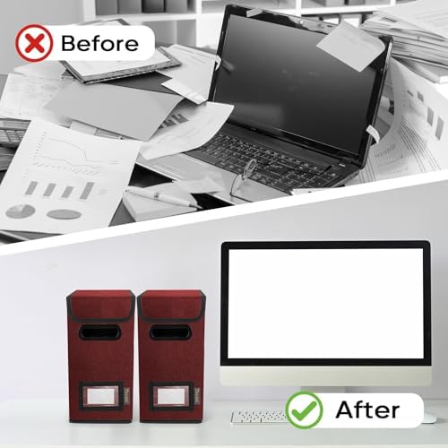 BALEINE File Organizer Box with Lid, Collapsible Hanging File Storage Box - Image 7