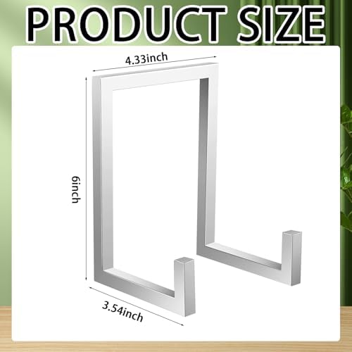 2 Pcs Large Plate Stands for Display Metal Frame Holder, Silver, 6 Inch - Image 2