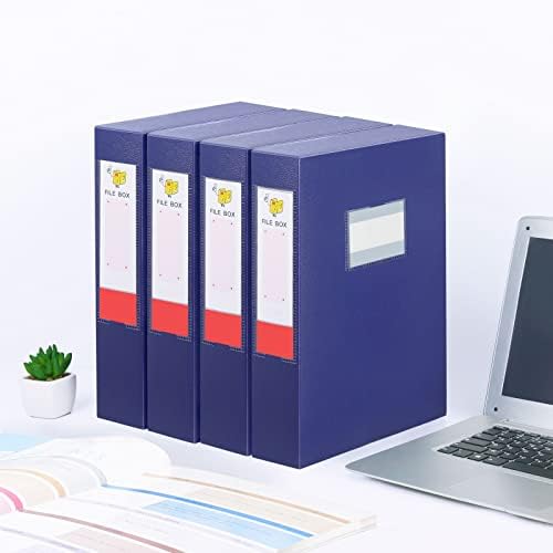 HUA JIE 2 Pack A4 Storage File Boxes Archives Case,65mm Spine-Blue - Image 7