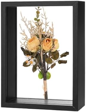 M METERXITY Dried Flower Frame 5x7in Double Acrylic for DIY Black by MMETERXITY