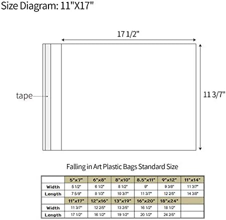 25 Pack Acid Free Crystal Sealed Clear Bags for 11x17 Art Prints, Photos - Image 2