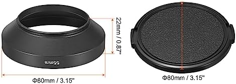PATIKIL 55mm Lens Hood, Wide Angle Matte Surface Anti-Reflective Inside Hood with Cap and Cleaning Cloth for Camera Lens, Black for Nikon, for Fujifilm, for Pentax, for Leica - Image 2