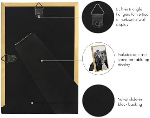 Americanflat 4x6 Bamboo Picture Frame - Metal - Gold - Image 5