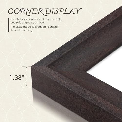 DUENPY 8x14 Collage Frame For 3 4x6 Photos Walnut - Image 5