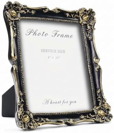 Cuspin 8x10 Picture Frame Black and Gold Vintage Ornate Resin Frame by Cuspin