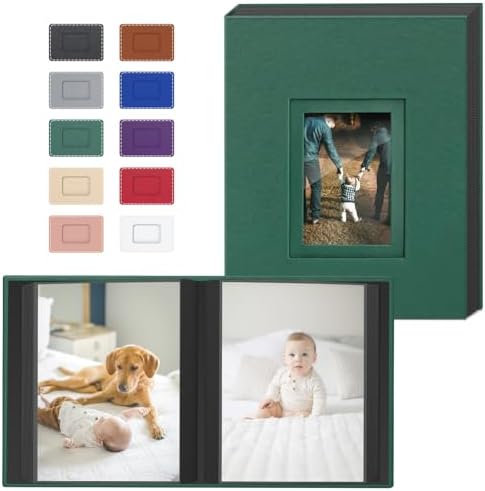 Popotop 4x6 Photo Album Holds 100 Pictures, Vegan Leather Hardcover by Popotop