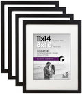 Americanflat 11x14 Picture Frame 4-Pack - Matted to 8x10 - Black by Americanflat