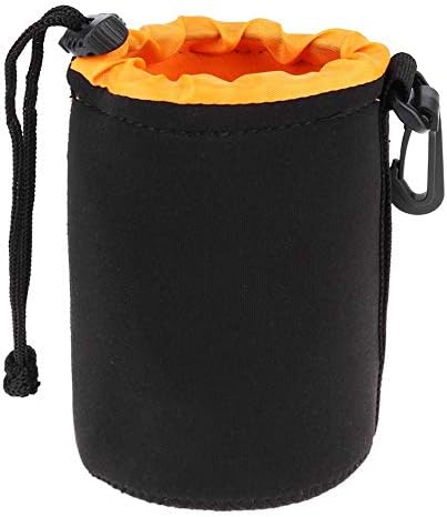M Size (Medium) Camera Lens Pouch, Thick Protective Neoprene Bag Storage Cover Case with Drawstring Design, Soft Plush Interior, Compatible for Canon, for Nikon, for Sony DSLR Lenses by Unknown