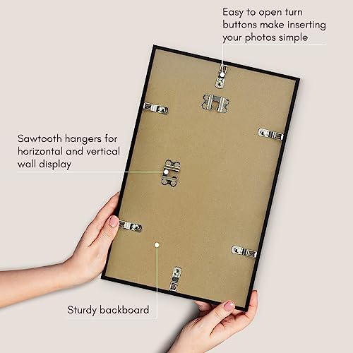 Americanflat 8.5x14 Picture Frame - Slim Molding - Black - Image 4