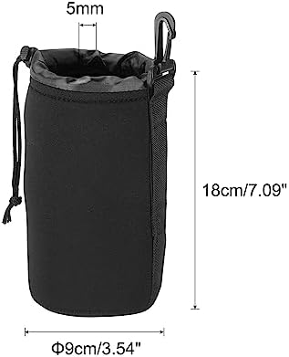 PATIKIL Camera Lens Bag, 2 Pcs 3.5" IDx7.1 H Drawstring Lens Pouch with Thick Protective Neoprene, Lens Case for DSLR Camera Lens, Water Coffee Cups Black - Image 2