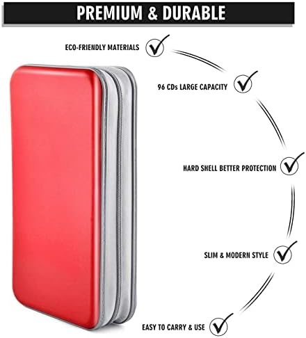 96‑Capacity Hard Plastic CD/DVD Binder for Car, Home & Travel - Image 3
