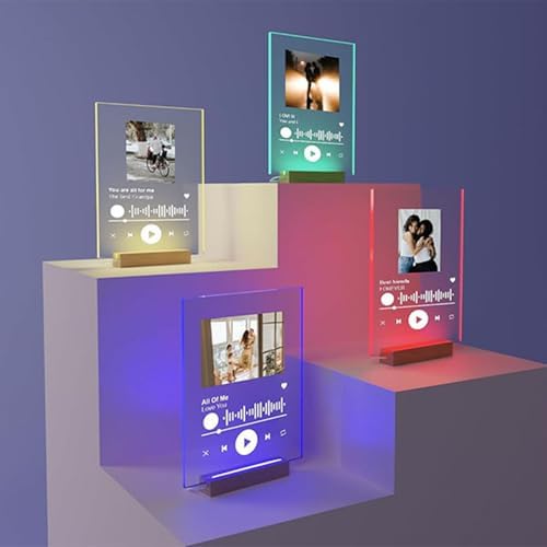 2Pcs Rectangle Wood LED Light Stand Display Base for Plexiglass Acrylic - Image 6