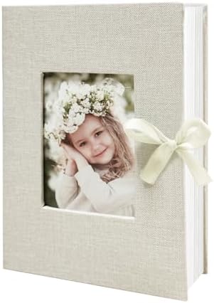 Photo Album 4x6 100 Pockets, Slip-in Picture Albums, Linen Cover Top Loader Vertical Pockets Albums for Baby, Kids Boy Girls, Wedding, Family, Anniversary, Beige by HenPisen