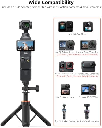 14" Mini Camera Tripod Stand, for DJI Osmo Pocket 4P/4/3/2, All GoPro - Image 7