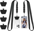 Doormoon Phone Lanyard, Universal Adjustable Neck Strap for Phone Case Keys ID Badges Cell Phone Lanyard Compatible with iPhone, Samsung, Most Smartphones, 2 Pack, Black Black by Doormoon