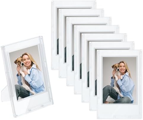 uxcell 8pcs Mini Picture Frames, 2.4 x 3.6 Inch Rectangular Film Photo Frame, Small Instant Film Photo Frame Holder for Tabletop Picture Display, Matte Clear by uxcell