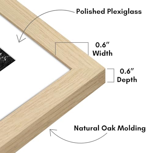 Americanflat 16x20 Poster Frame 2-Pack - Matted to 11x14 - Natural Oak - Image 3