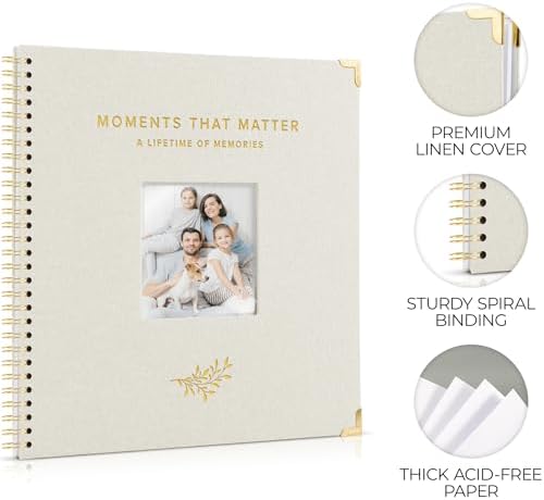 Beautiful Linen Scrapbook Photo Album 10"x10" - 40-Page Blank Guest Book - Image 6