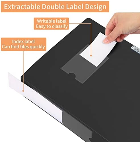 HUA JIE 8 Pack A4 Storage File Boxes Plastic Archives Cases with Lid,Black - Image 7