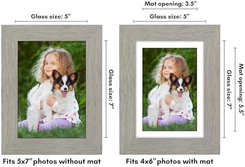 Americanflat 5x7 Picture Frame - Matted to 4x6 - Grey Wood - Image 2