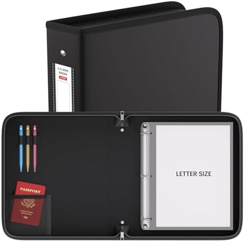 Fireproof 3 Ring Binder with Zipper, 2.5" D Rings Holds 650 Sheets - Image 7