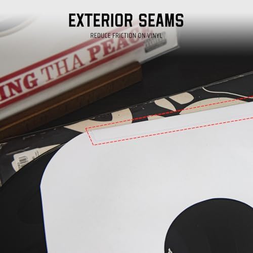 TAKMORK 12" Vinyl Record Inner Paper Sleeves, 33 RPM, 80gsm, White, 100pcs - Image 4