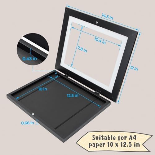 2 Pack 10x12.5 Front-Opening Kids Artwork Frames Changeable (Black) - Image 3