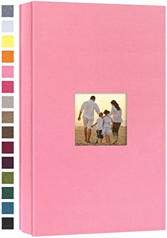 potricher Photo Album 4x6 Pictures, 300 Pockets, Linen Cover, Pink by potricher