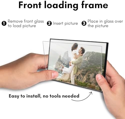 Americanflat Front Loading 4x6 Picture Frame with Shatter-Resistant Glass - Set of 6 - Metropolitan Collection - Photo Frame for Tabletop and Wall Display - Black - Image 7