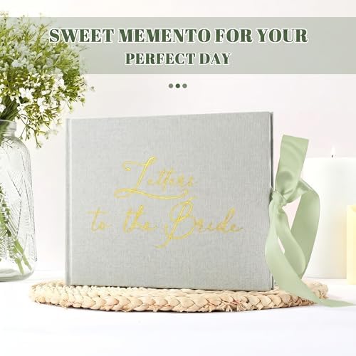 Wedding Guest Book Letters to Bride 8.5x7 Inch,Sage Green,Simple - Image 3