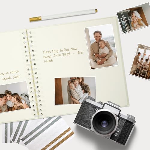Vienrose Scrapbook Album,40 Pages,8x8 Inch,Sophora Beige - Image 3
