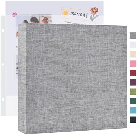 Mublalbum 12x12 Inch 3 Ring DIY Scrapbook Photo Album 40 Pages, Grey by Mublalbum