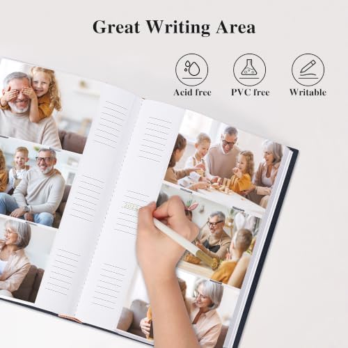 Vienrose Photo Album 4x6 300 Photos PU Leather Cover Blue - Image 3