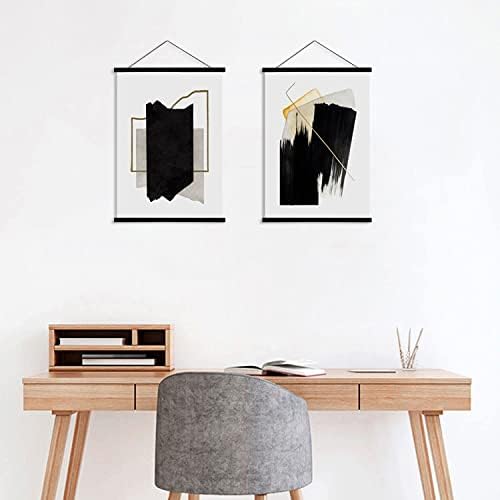 WITCOLOR Magnetic Poster Hanger Frame 28x22 28x20 28x40 Poster Frame 28 Inch Wide 1 Pack Magnetic Hanging Frame Black Wood 28" Wide Magnetic Poster Hanger Picture Frame - Image 6