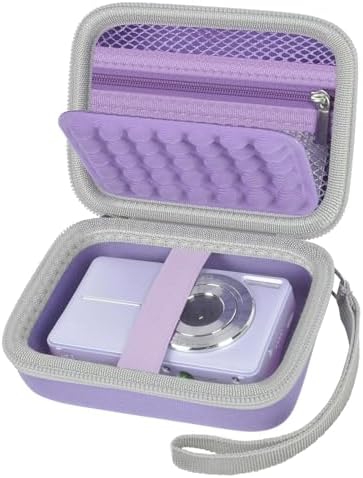 Digital Camera Case for CAMKORY/for Kodak Pixpro/for VAHOIALD/for Sony DSCW800 830/ for Canon PowerShot 180 190. Kids Vlogging Cameras Storage Holder for Accessories (Box Only)-Purple by Grapsa