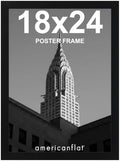 Americanflat 18x24 Poster Frame - Black Engineered Wood with Polished Plexiglass - Wide Picture Frame for Vertical or Horizontal Wall Display - Epic Collection - Black by Americanflat