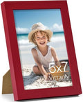 Vittanly 5x7 Picture Frame Made of Solid Wood for Wall or Tabletop, Red by Vittanly