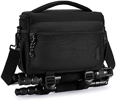 BAGSMART Camera Sling Bag with Tripod Holder & Rain Cover, Black by BAGSMART