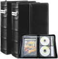 DVD CD Storage Binder – 112 Discs Holder with Label Slots & Cover Pockets, Black Media Organizer for Home Collection, Car Travel, Blu-ray & Game Discs by PUTNATRUE