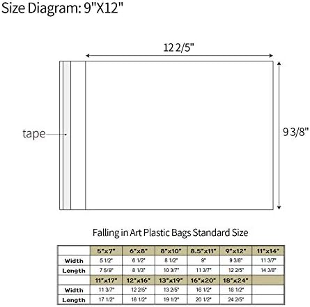 25 Pack Acid Free Crystal Sealed Clear Bags for 9x12 Art Prints, Photos - Image 2