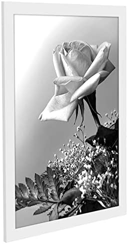 Americanflat 12x18 Poster Frame - White Engineered Wood with Polished Plexiglass - Wide Picture Frame for Vertical or Horizontal Wall Display - Epic Collection - White - Image 4