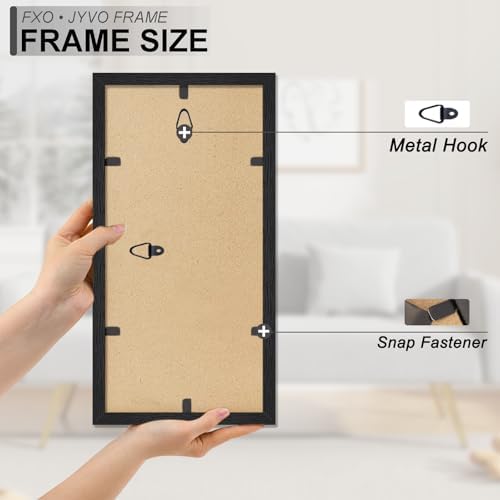 Fxojyvo 5x14 Picture Frame Set of 2 Black Engineered Wood Wall Hanging - Image 6