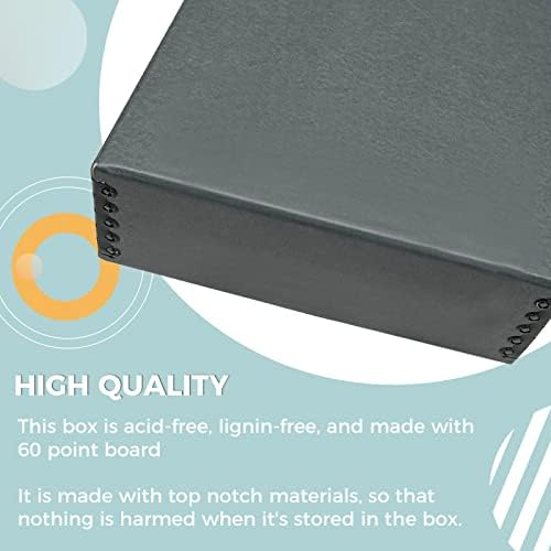 Golden State Art, Drop Front Archival Storage Box, Gray, 8.75x10.75x3 Inch - Image 5